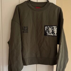 Women’s Vans Olive Green Graphic Sweater
